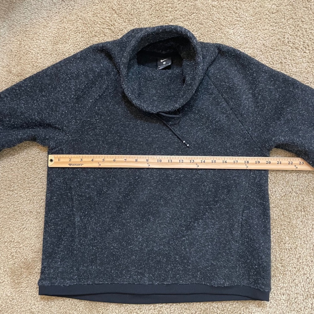 Nike Women's Size Small Black Speckled Fleece Mock Neck Pullover Sweatshirt - Picture 5 of 8